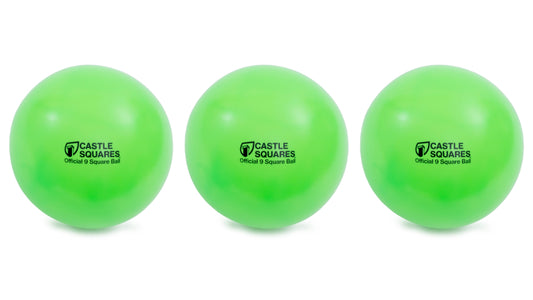 3 green Official 9 Square Balls